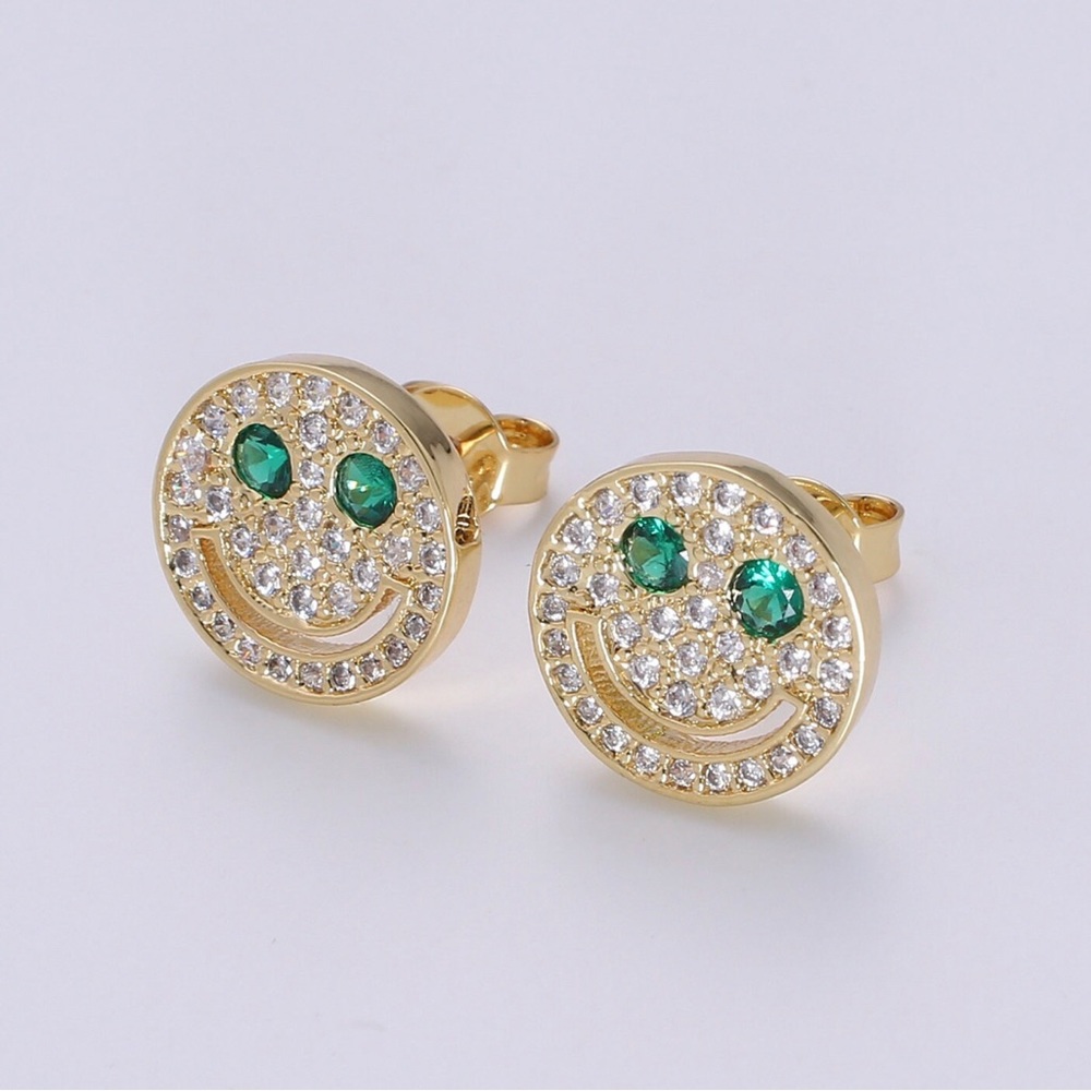 Smiley stud earrings - Picture 4 of 8